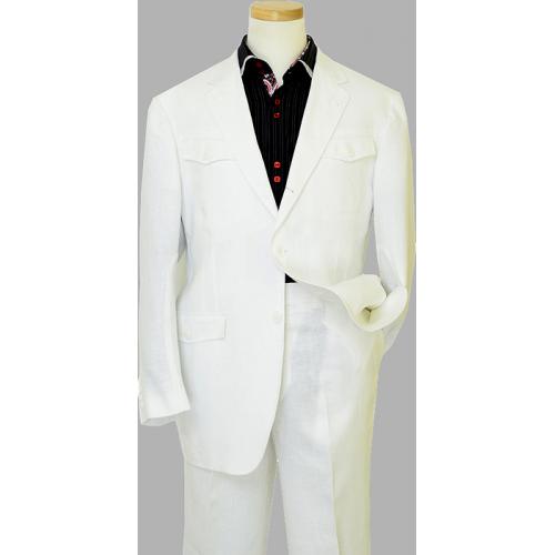 Inserch 100% Linen White Casual Suit 656